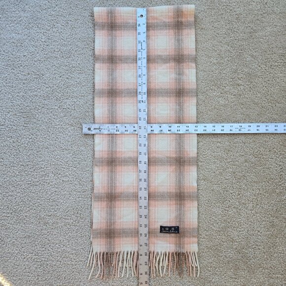 NWOT Snow Lotus Cashmere Scarf Pinkish Brown Plaid - Picture 1 of 6